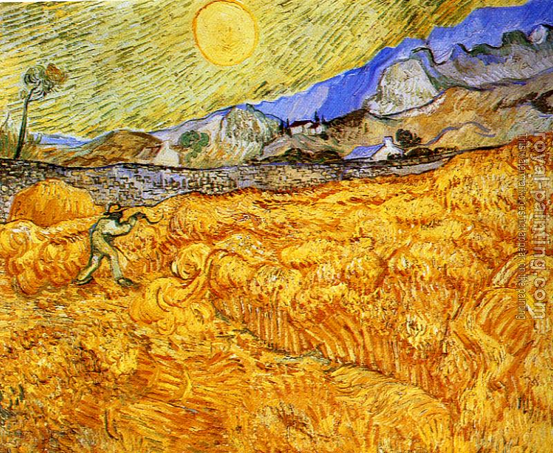 Vincent Van Gogh : Enclosed Field with Reaper at Sunrise